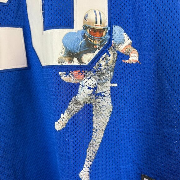 Mitchell & Ness Barry Detroit Lions Throwback Jersey Sanders Size 54 NFL Blue - Picture 7 of 9